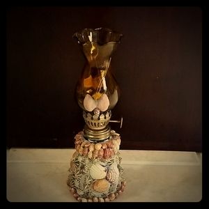 Vintage 8" Sea Shell Kerosene Lamp